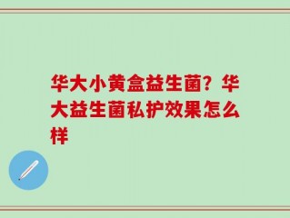 华大小黄盒益生菌？华大益生菌私护效果怎么样