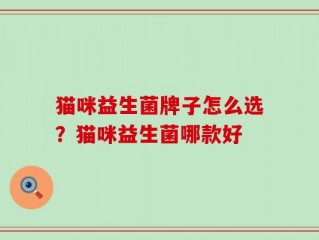 猫咪益生菌牌子怎么选？猫咪益生菌哪款好