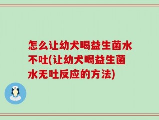 怎么让幼犬喝益生菌水不吐(让幼犬喝益生菌水无吐反应的方法)