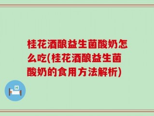 桂花酒酿益生菌酸奶怎么吃(桂花酒酿益生菌酸奶的食用方法解析)