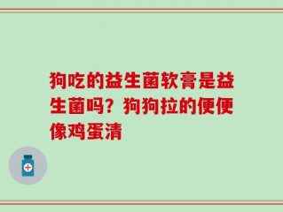 狗吃的益生菌软膏是益生菌吗？狗狗拉的便便像鸡蛋清