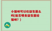 小猫咪可以吃益生菌么吗(能否喂食益生菌给猫咪？)