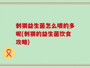 刺猬益生菌怎么喂的多呢(刺猬的益生菌饮食攻略)