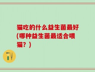 猫吃的什么益生菌最好(哪种益生菌最适合喂猫？)
