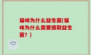 猫咪为什么益生菌(猫咪为什么需要摄取益生菌？)