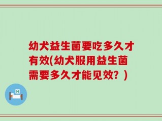 幼犬益生菌要吃多久才有效(幼犬服用益生菌需要多久才能见效？)