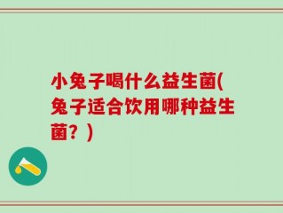 小兔子喝什么益生菌(兔子适合饮用哪种益生菌？)