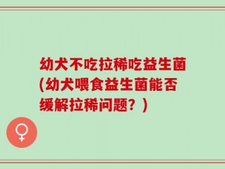 幼犬不吃拉稀吃益生菌(幼犬喂食益生菌能否缓解拉稀问题？)