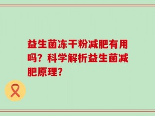益生菌冻干粉减肥有用吗？科学解析益生菌减肥原理？