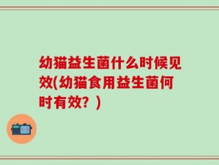 幼猫益生菌什么时候见效(幼猫食用益生菌何时有效？)