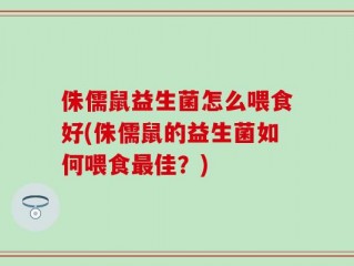 侏儒鼠益生菌怎么喂食好(侏儒鼠的益生菌如何喂食最佳？)