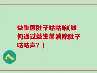 益生菌肚子咕咕响(如何通过益生菌消除肚子咕咕声？)