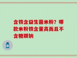 含铁含益生菌米粉？哪款米粉铁含量高而且不含糖跟钠