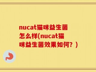 nucat猫咪益生菌怎么样(nucat猫咪益生菌效果如何？)