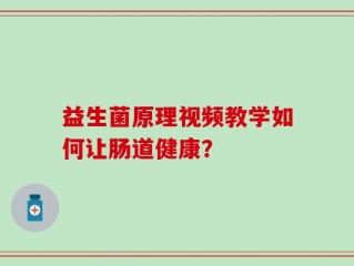 益生菌原理视频教学如何让肠道健康？