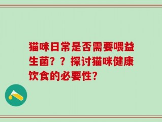 猫咪日常是否需要喂益生菌？？探讨猫咪健康饮食的必要性？