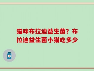 猫咪布拉迪益生菌？布拉迪益生菌小猫吃多少