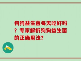 狗狗益生菌每天吃好吗？专家解析狗狗益生菌的正确用法？