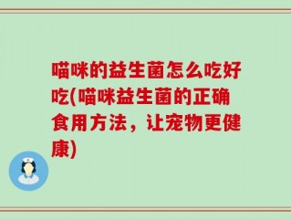 喵咪的益生菌怎么吃好吃(喵咪益生菌的正确食用方法，让宠物更健康)