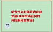 幼犬什么时候开始吃益生菌(幼犬应该在何时开始服用益生菌)