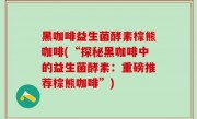 黑咖啡益生菌酵素棕熊咖啡(“探秘黑咖啡中的益生菌酵素：重磅推荐棕熊咖啡”)