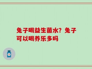 兔子喝益生菌水？兔子可以喝养乐多吗