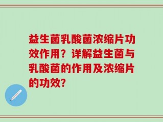 益生菌乳酸菌浓缩片功效作用？详解益生菌与乳酸菌的作用及浓缩片的功效？