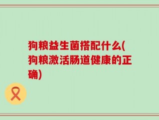 狗粮益生菌搭配什么(狗粮激活肠道健康的正确)