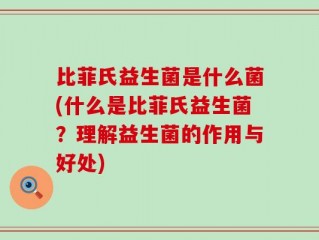 比菲氏益生菌是什么菌(什么是比菲氏益生菌？理解益生菌的作用与好处)