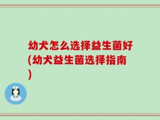 幼犬怎么选择益生菌好(幼犬益生菌选择指南)