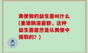 粪便做的益生菌叫什么(重建肠道菌群，这种益生菌居然是从粪便中提取的？)
