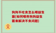 狗狗不吃食怎么喂益生菌(如何喂养狗狗益生菌来解决不食问题)
