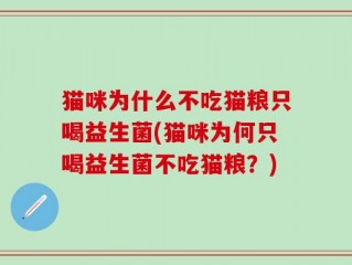 猫咪为什么不吃猫粮只喝益生菌(猫咪为何只喝益生菌不吃猫粮？)