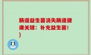肠道益生菌消失肠道健康关键：补充益生菌！)
