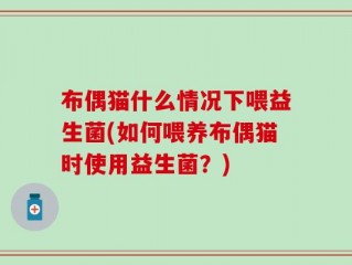 布偶猫什么情况下喂益生菌(如何喂养布偶猫时使用益生菌？)