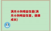满月小狗喂益生菌(满月小狗喝益生菌，健康成长)