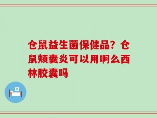 仓鼠益生菌保健品？仓鼠颊囊炎可以用啊么西林胶囊吗