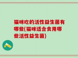 猫咪吃的活性益生菌有哪些(猫咪适合食用哪些活性益生菌)