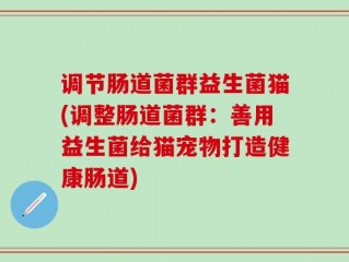 调节肠道菌群益生菌猫(调整肠道菌群：善用益生菌给猫宠物打造健康肠道)