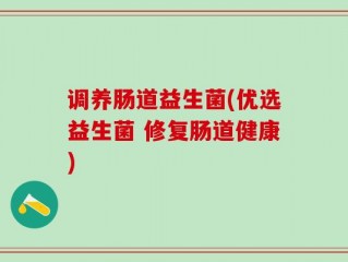 调养肠道益生菌(优选益生菌 修复肠道健康)