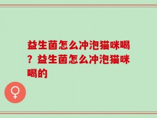 益生菌怎么冲泡猫咪喝？益生菌怎么冲泡猫咪喝的