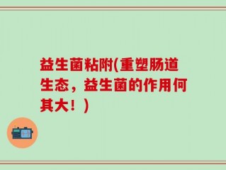 益生菌粘附(重塑肠道生态，益生菌的作用何其大！)
