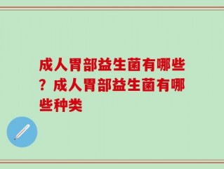 成人胃部益生菌有哪些？成人胃部益生菌有哪些种类