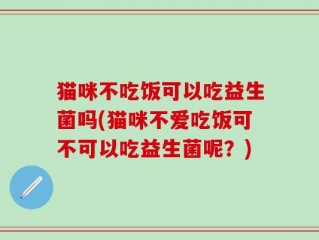 猫咪不吃饭可以吃益生菌吗(猫咪不爱吃饭可不可以吃益生菌呢？)