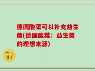 德国酸菜可以补充益生菌(德国酸菜：益生菌的理想来源)
