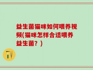 益生菌猫咪如何喂养视频(猫咪怎样合适喂养益生菌？)