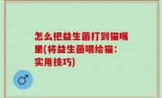 怎么把益生菌打到猫嘴里(将益生菌喂给猫：实用技巧)
