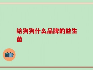 给狗狗什么品牌的益生菌