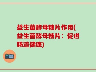 益生菌酵母糖片作用(益生菌酵母糖片：促进肠道健康)