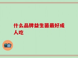 什么品牌益生菌最好成人吃